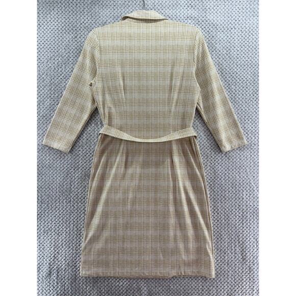 J McLaughlin Dress Women S Tan Mod Matrix Catalina Cloth Calla Shirt 3/4 Sleeve - Picture 7 of 16